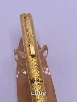 1980's Dunhill Fountain Pen Gold Electro Plated Made By Montblanc 14ct Gold Nib