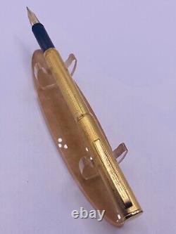 1980's Dunhill Fountain Pen Gold Electro Plated Made By Montblanc 14ct Gold Nib