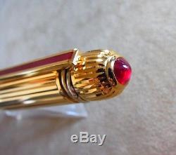 1987 LIMITED EDITION CARTIER PASHA Mint Red lacquer gold fountain pen vintage
