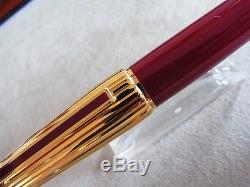 1987 LIMITED EDITION CARTIER PASHA Mint Red lacquer gold fountain pen vintage