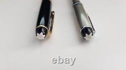 2x Montblanc Meisterstuck Ballpoint Pens with Leather Pouch