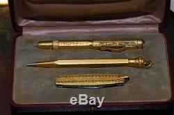 ASTORIA MONTBLANC VINTAGE BABY SAFETY PEN, KNIFE PENCIL SET With BOX 1910-20's