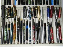 Big lot of 39 fountain pens PARKER MONTBLANC MATADOR GEHA KAWECO etc