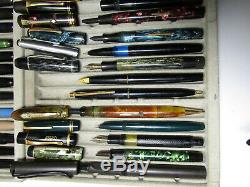 Big lot of 39 fountain pens PARKER MONTBLANC MATADOR GEHA KAWECO etc