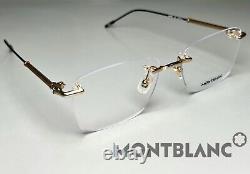 Brand New Montblanc MB0038O 002 Black-Gold Rimless 55-145 Metal