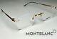 Brand New Montblanc MB0038O 002 Black-Gold Rimless 55-145 Metal