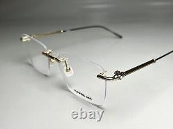 Brand New Montblanc MB0038O 002 Black-Gold Rimless 55-145 Metal