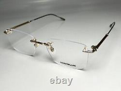 Brand New Montblanc MB0038O 002 Black-Gold Rimless 55-145 Metal