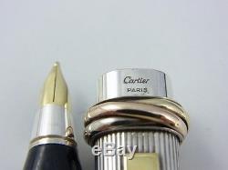 Cartier Vendome Oval Sterling Silver 925 Fountain Pen F