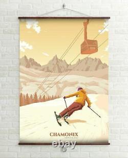 Chamonix Mont Blanc Ski Resort Travel Poster Framed Bucket List Prints