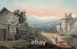 MONT BLANC IN LANDSCAPE Watercolour Painting ELIZABETH CAMPBELL 1818 THE ALPS