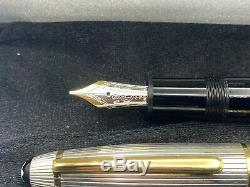 MONTBLANC 146 DS LeGrand Fountain Pen Doue Sterling Silver 18K nib +case Boxed