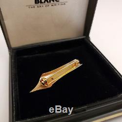 MONTBLANC 149 Fountain Pen Nib Lapel Pin Brooch 14K Gold with ORIGINAL BOX