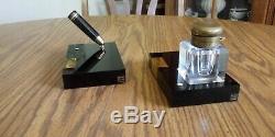 MONTBLANC 149-SIZED FOUNTAIN PEN DESK SET HOLDER and Inkwell