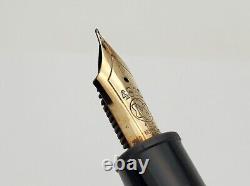 MONTBLANC 14K Gold 585 MEISTERSTUCK 146 Piston Fountain Pen Black Used