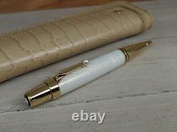 MONTBLANC Boheme Lacquer with Akoya Pearl Ballpoint Pen & Leather Case NEAR MINT
