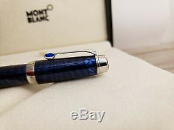 MONTBLANC Boheme Paso Doble Bleu Blue Gem Platinum Trim Rollerball Pen, MINT