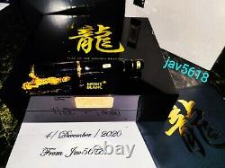 MONTBLANC DRAGON F. PEN CHINA YEAR 2000 ULTRA RARE, GOLD 18kt LUCKY#0080 NEW