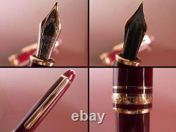 MONTBLANC Meisterstck Fountain Pen 144R Bordeaux Classique 14K Gold Nib M Rare