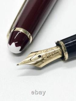 MONTBLANC Meisterstck Fountain Pen Bordeaux 14K 585 Germany Cleaned withcase