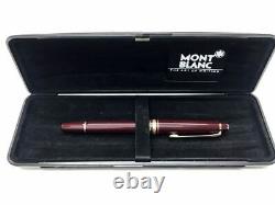 MONTBLANC Meisterstck Fountain Pen Bordeaux 14K 585 Germany Cleaned withcase