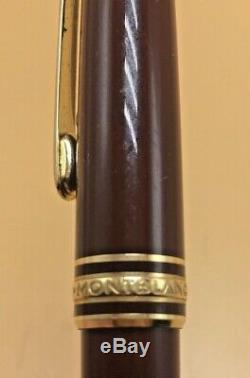 MONTBLANC Meisterstuck Burgundy Fountain Pen 14k Gold Nib 4810
