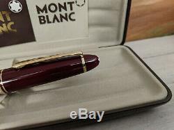 MONTBLANC Meisterstuck Burgundy Red F 14K Gold Nib LeGrand Fountain Pen