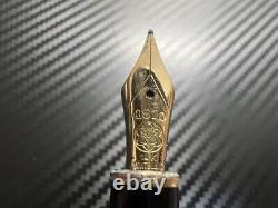 MONTBLANC Meisterstuck Fountain Pen 144 Black Nib M 14K All Gold ebonite core