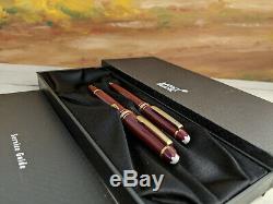 MONTBLANC Meisterstuck Mozart Burgundy Red Mini Ballpoint Pen & Fountain Pen Set