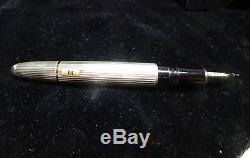 MONTBLANC Meisterstuck Solitaire M1468 925 Sterling 18K Fountain Pen In Case