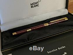 MONTBLANC Noblesse Marble Red Lacquer Medium 18K Gold Nib Fountain Pen, NOS