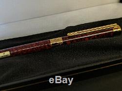MONTBLANC Noblesse Marble Red Lacquer Medium 18K Gold Nib Fountain Pen, NOS
