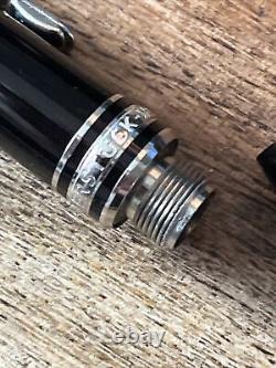 MONTBLANC Platinum Ballpoint pen Resin Black + Black Leather 2 Pen Sienna Case