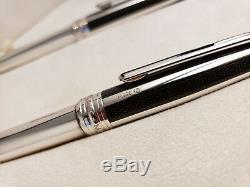 MONTBLANC Solitaire Sterling Silver Fibre Guilloche Rollerball & Ballpoint Pen