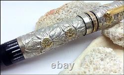 Mont Blanc 149 FP withCustomized Silver and Gold Flowery Overlay (CM)