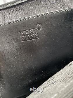 Mont Blanc Black Leather And Fabric Handheld Briefcase With Dust Bag and Book