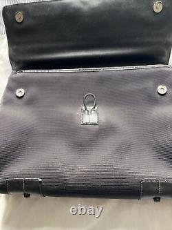 Mont Blanc Black Leather And Fabric Handheld Briefcase With Dust Bag and Book