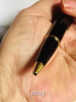 Mont Blanc Boheme Black And Gold Ballpoint Pen Twist With Emerald Gemstone Boxed