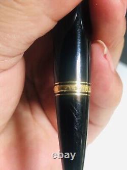 Mont Blanc Boheme Black And Gold Ballpoint Pen Twist With Emerald Gemstone Boxed