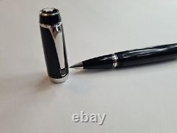 Mont Blanc Boheme ONYX Noir Black Resin & Platinum Rollerball Pen with Black gem