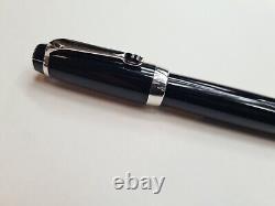 Mont Blanc Boheme ONYX Noir Black Resin & Platinum Rollerball Pen with Black gem