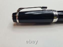 Mont Blanc Boheme ONYX Noir Black Resin & Platinum Rollerball Pen with Black gem