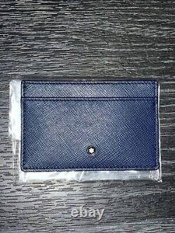 Mont Blanc Card Holder Wallet Meisterstuck Blue Soft Grain Leather RRP £175