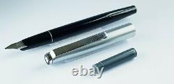 Mont Blanc Fountain Pen Junior Cartridge Filler Functional Black Silver Ex Cond