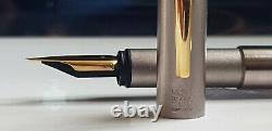 Mont Blanc Fountain Pen Noblesse Slimline 585 Functional Silver Gold Exc Con W02