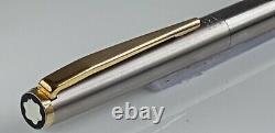 Mont Blanc Fountain Pen Noblesse Slimline 585 Functional Silver Gold Exc Con W02