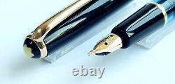 Mont Blanc Fountain Pen Rare 252Black Gold 14k Nib Piston Filler Serviced Exc