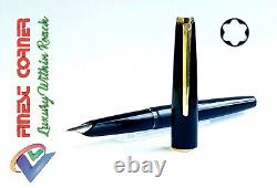 Mont Blanc Fountain Pen Rare 320 Black Gold Cartridge Filler Fully Serviced Exc