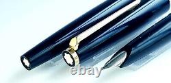 Mont Blanc Fountain Pen Rare 320 Black Gold Cartridge Filler Fully Serviced Exc