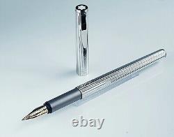 Mont Blanc Fountain Pen Rare Silver Noblesse Cartridge Filler Serviced Immaculat